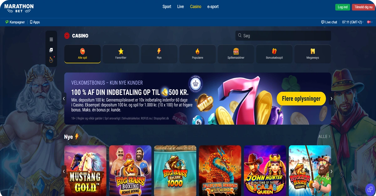 Casino spil hos MarathonBet