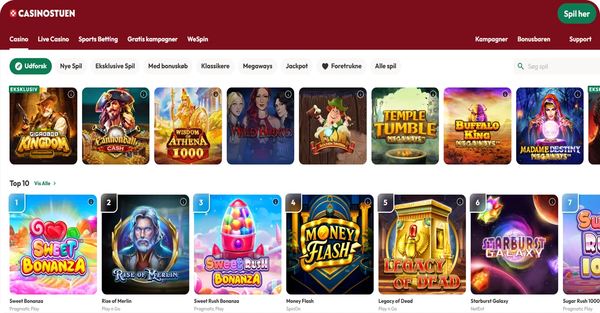 Casino spil hos Casinostuen