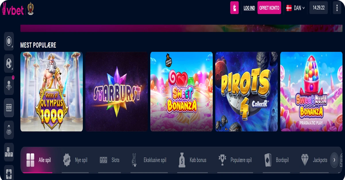 Casino spil hos VBet