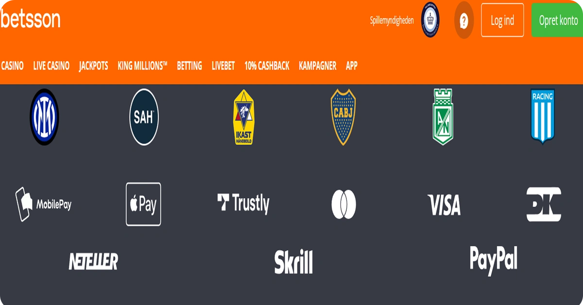 Indbetaling og udbetaling hos Betsson