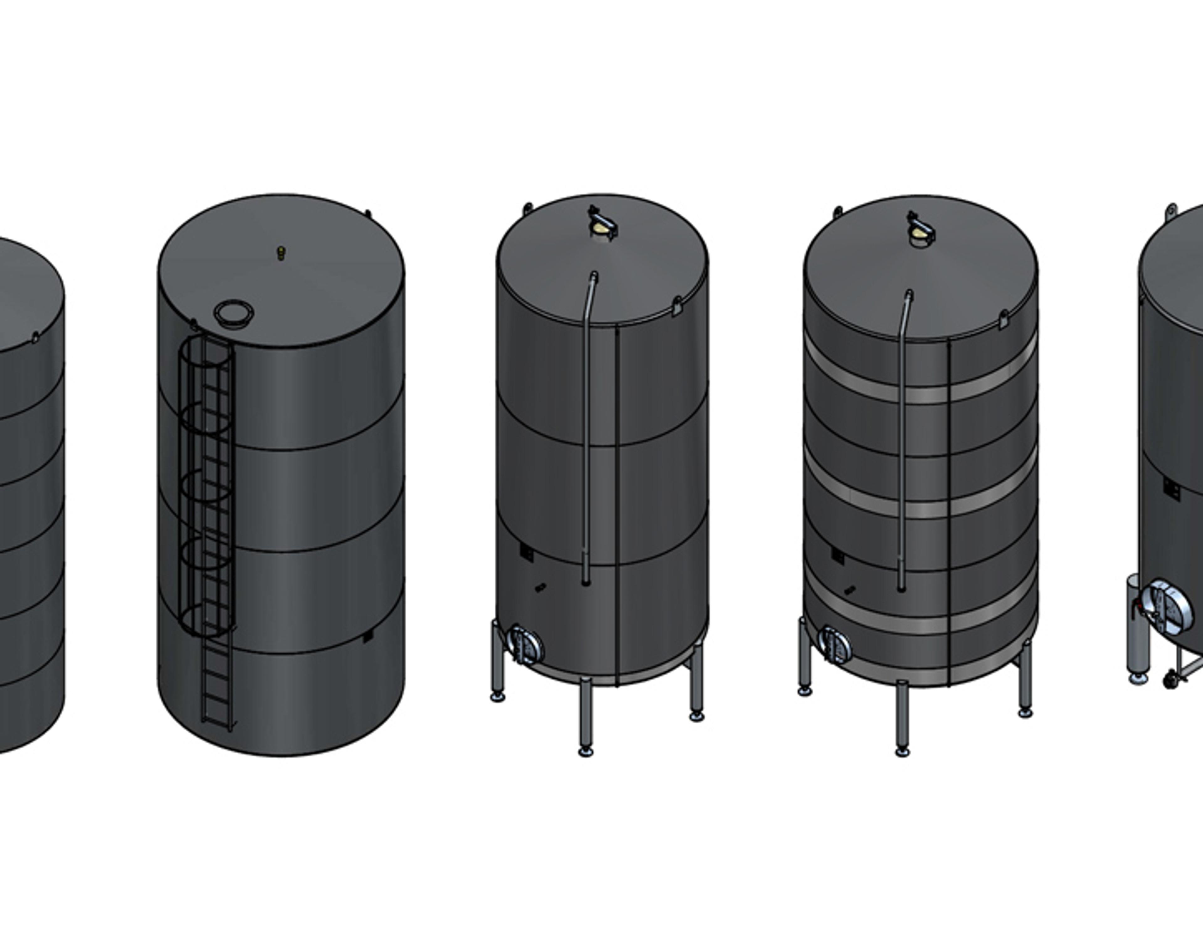 Renderização 3D de projeto personalizado de tanque industrial MXM