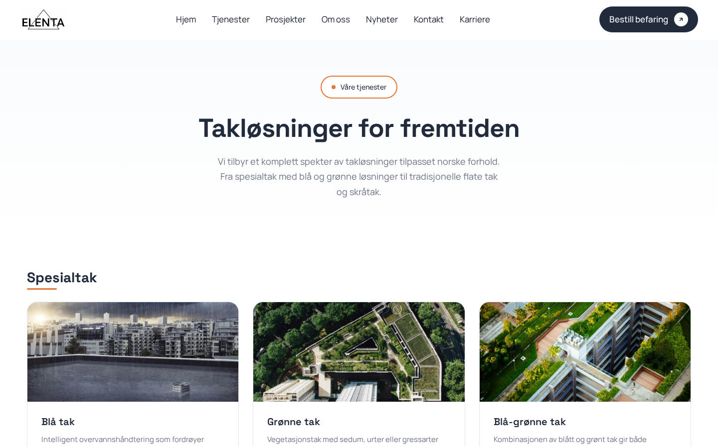 Elenta tjenesteoversikt