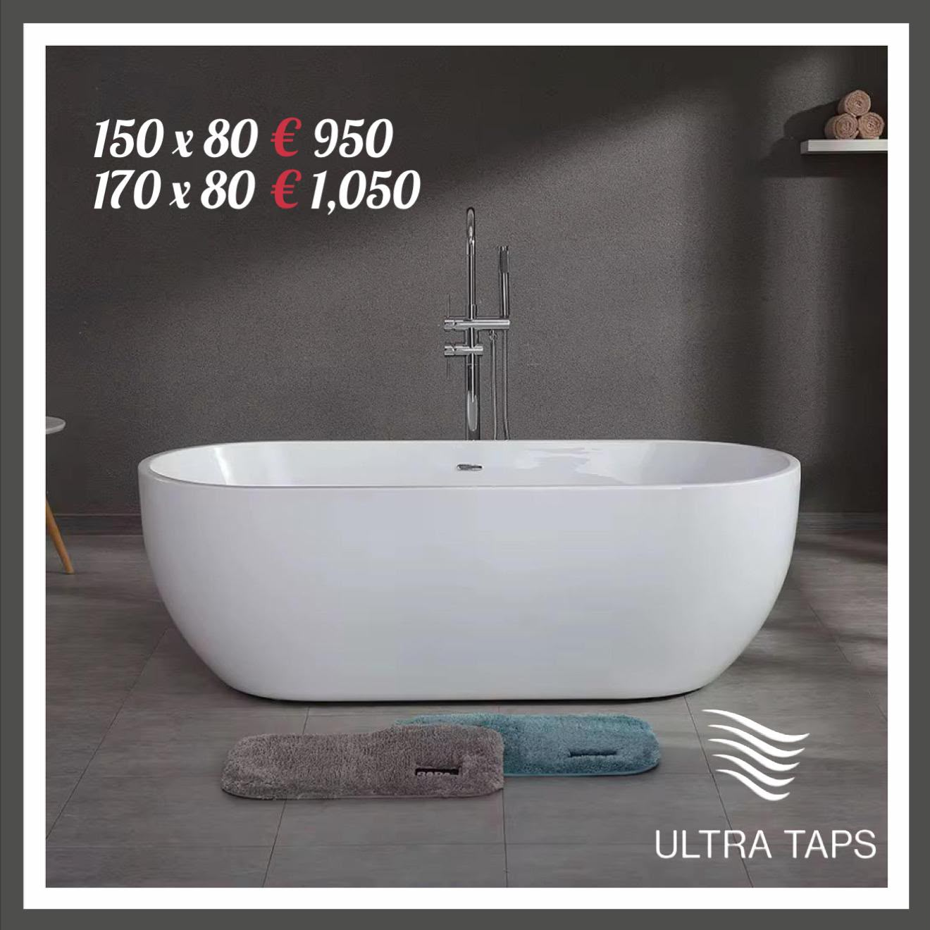 Freestanding Oval Bath 2 - 150 × 80 / 170 × 80 cm