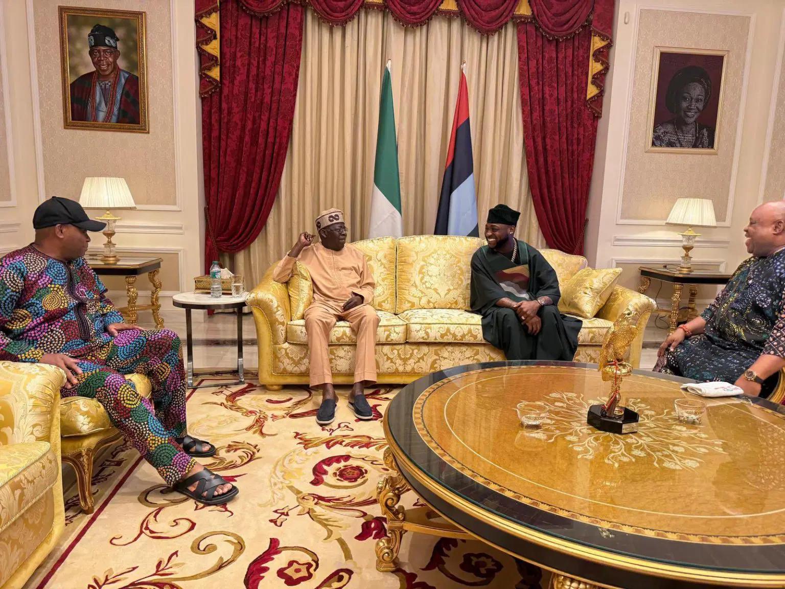 President Tinubu Hosts Governor Adeleke, Deji Adeleke, and Davido in Lagos