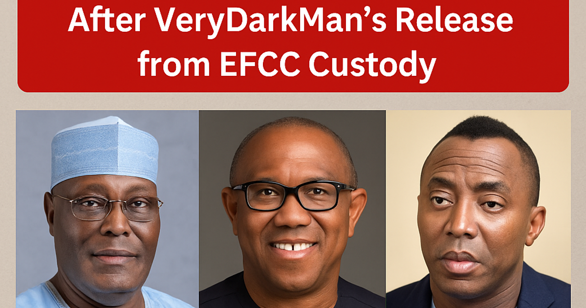 Adeyanju Expresses Gratitude to Atiku, Peter Obi, and Sowore After VeryDarkMan’s Release from EFCC Custody