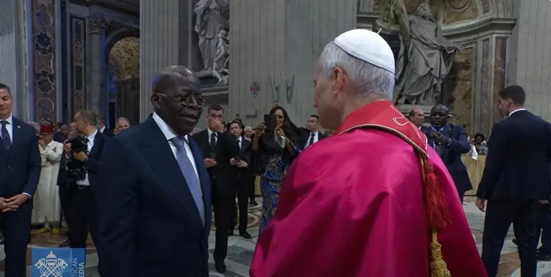 President Tinubu Meets Pope Leo XIV After Inauguration Mass in Rome