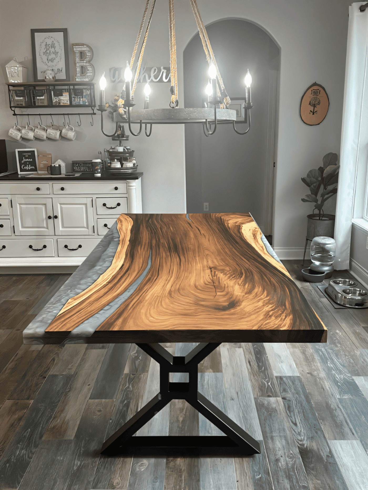 Artisanal Guanacaste and Epoxy Resin Side Table
