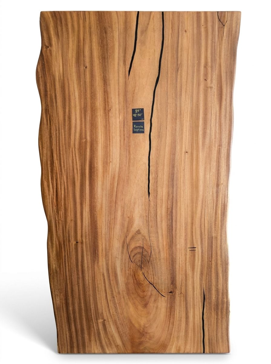 Natural wood slab table
