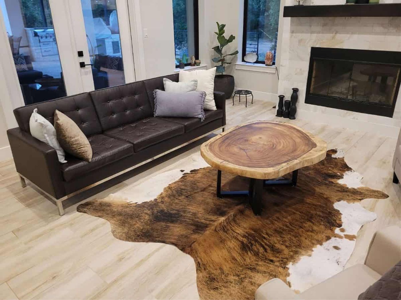 Natural Guanacaste Wood Round Live Edge Coffee Table