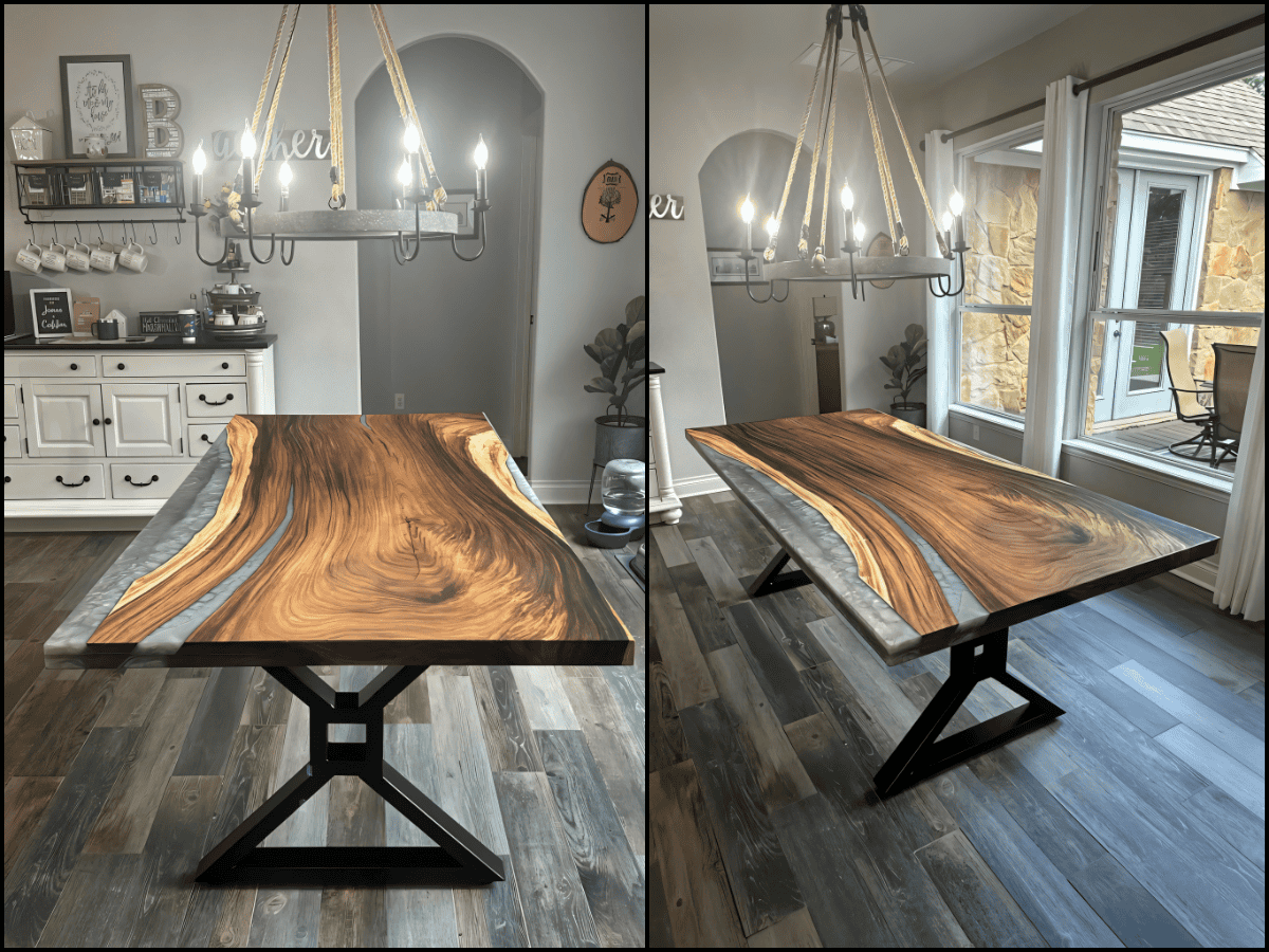 Custom furniture Austin - grey epoxy table