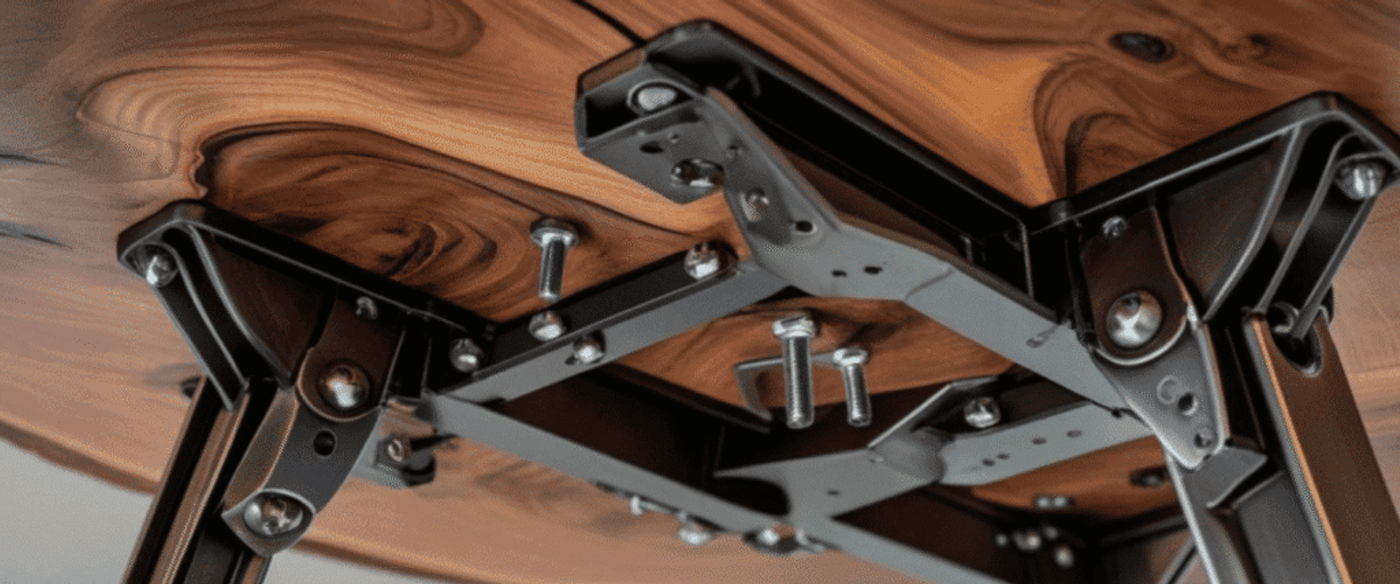 Close-up-of-metal-brackets-and-bolts-securing-a-wooden-tabletop-to-a-sturdy-frame