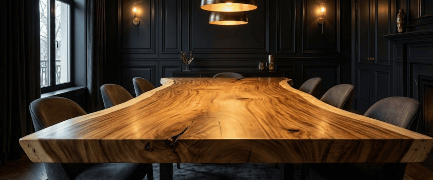 Choosing the Best Wood Slabs for Dark Interiors image