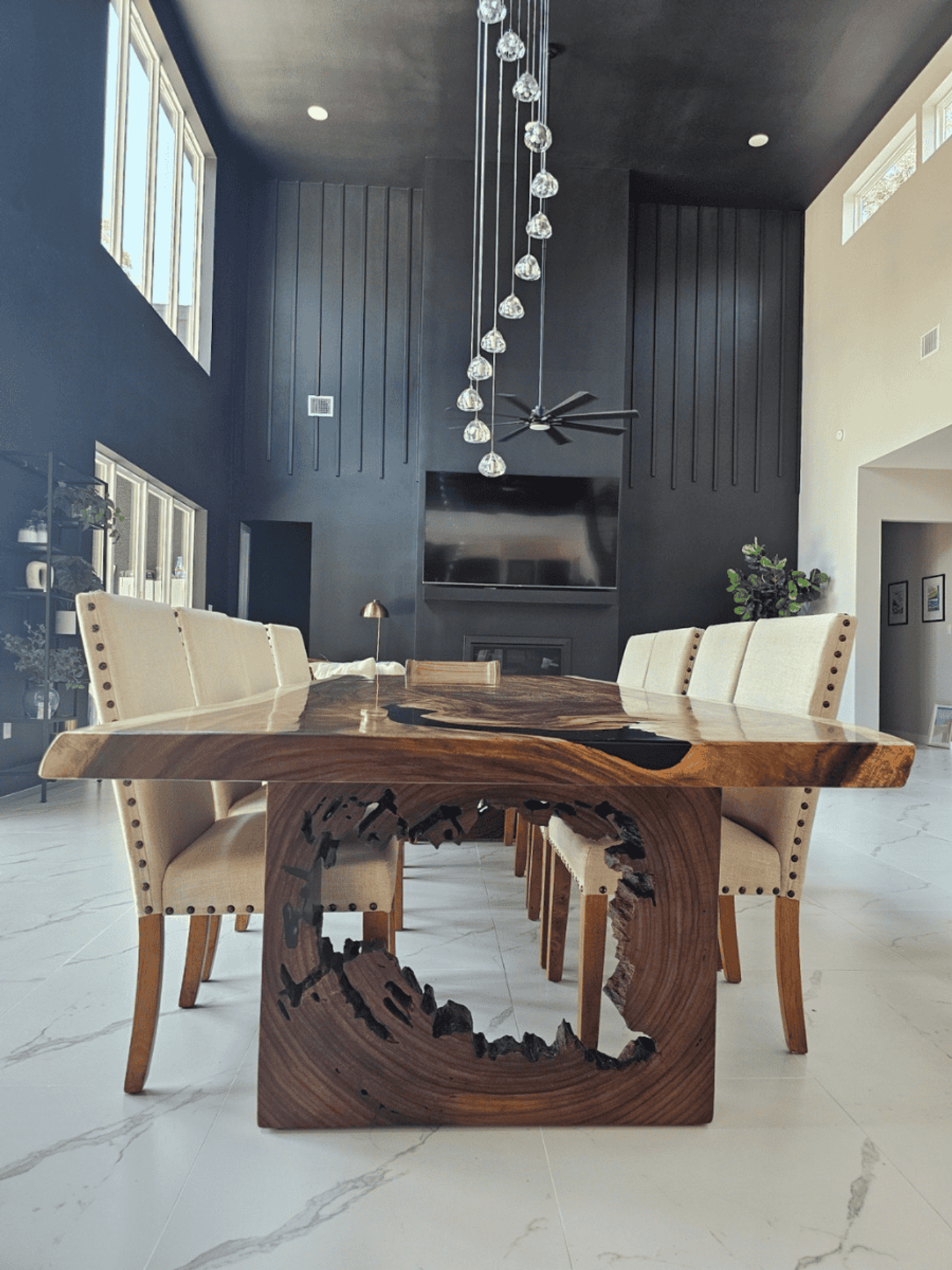 Guanacaste Live Edge Table with Sculpted Base