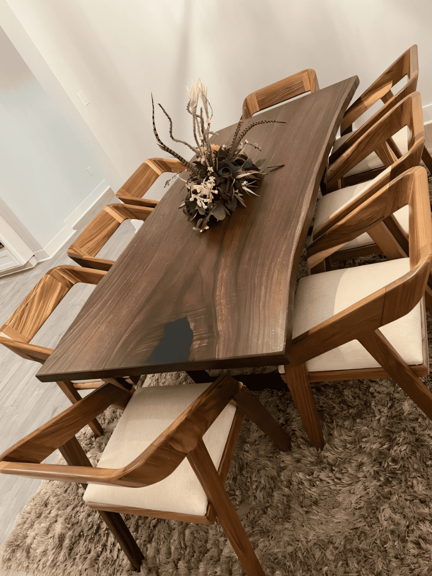 Artisan Crafted Guanacaste Wood Dining Set