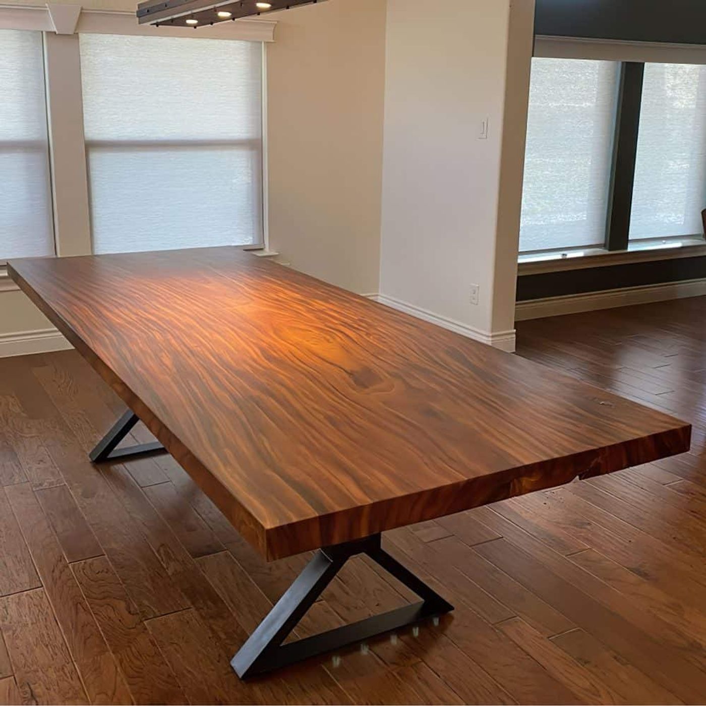 Wood slab table
