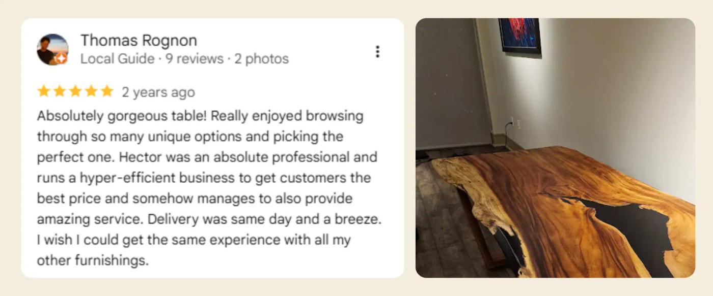 Google-review-of-thomas-rognon-happy-with-black-resin-river-he-bought-from-moruxo
