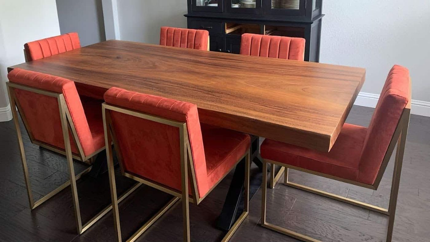Modern Live Edge Guanacaste Dining Table