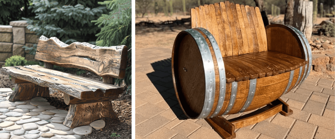 Live-Edge Furniture Ideas for Garden Seating & Benches image