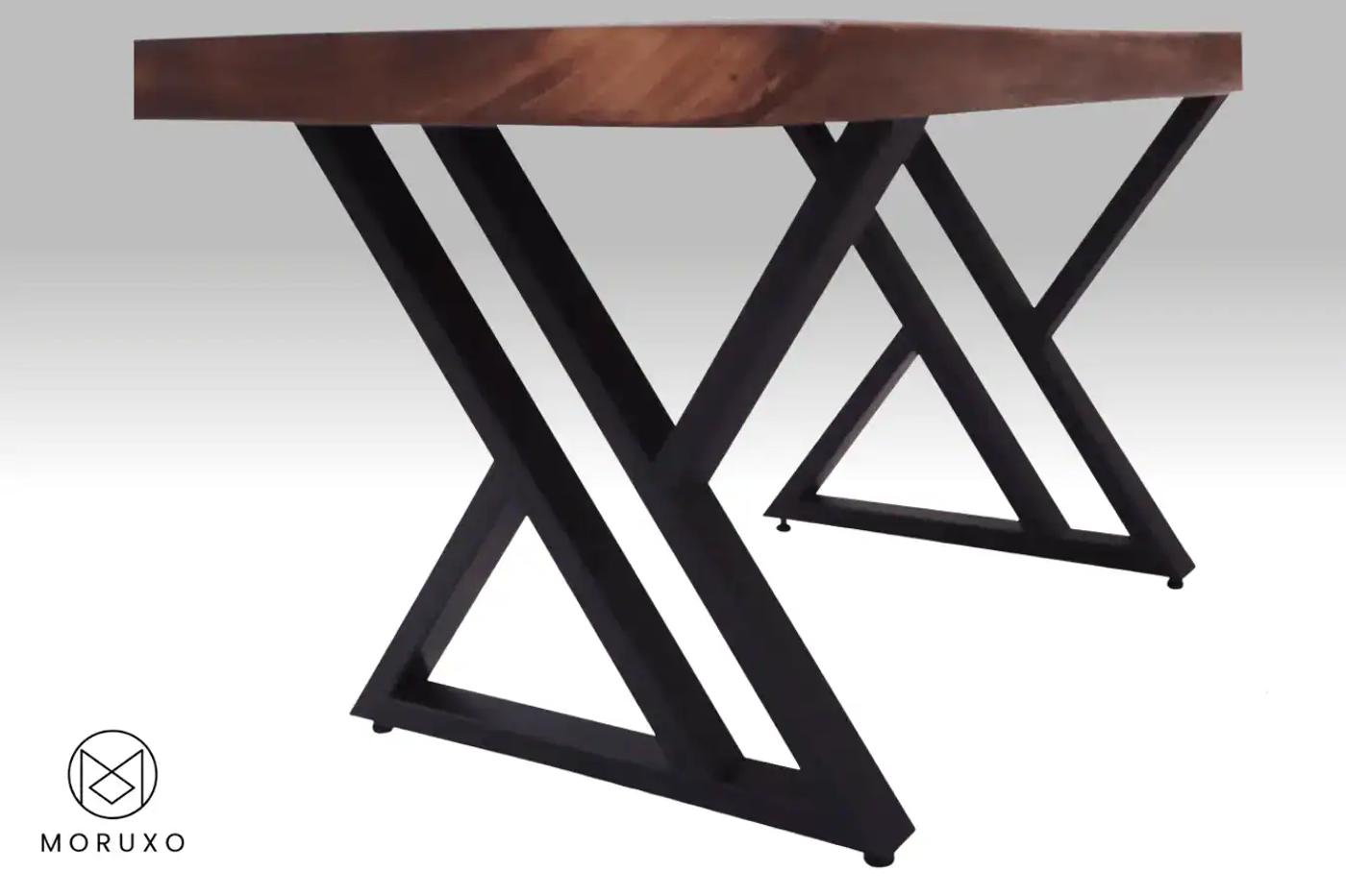 Double-Y-Metal-Legs-of-Live-Edge-Table-of-Moruxo