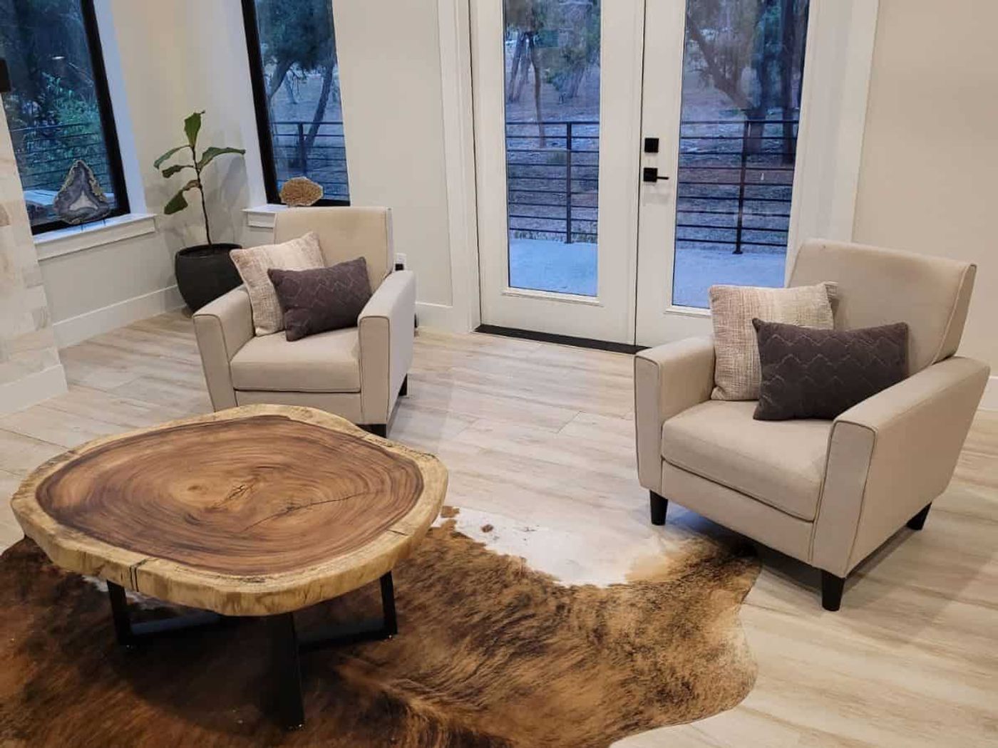 One of a Kind Round Guanacaste Wood Live Edge Coffee Table
