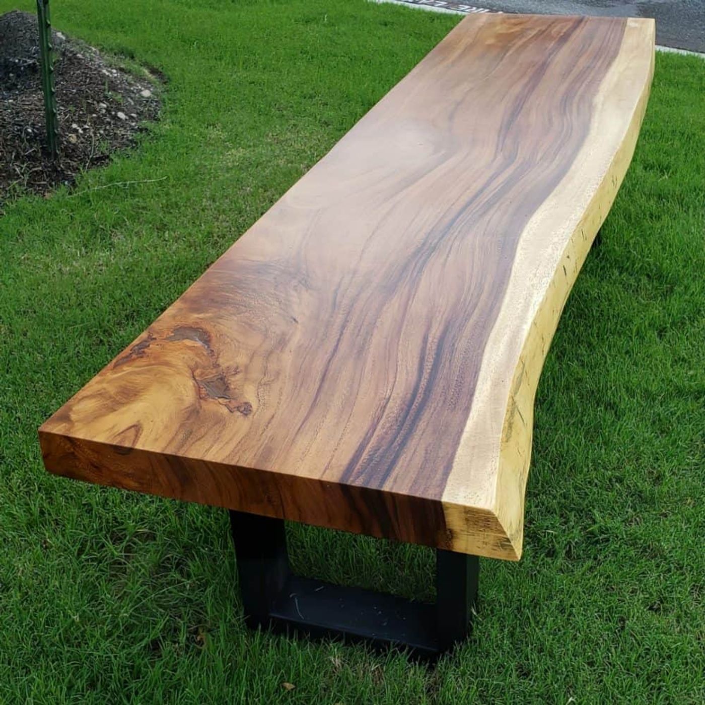 Live edge bench