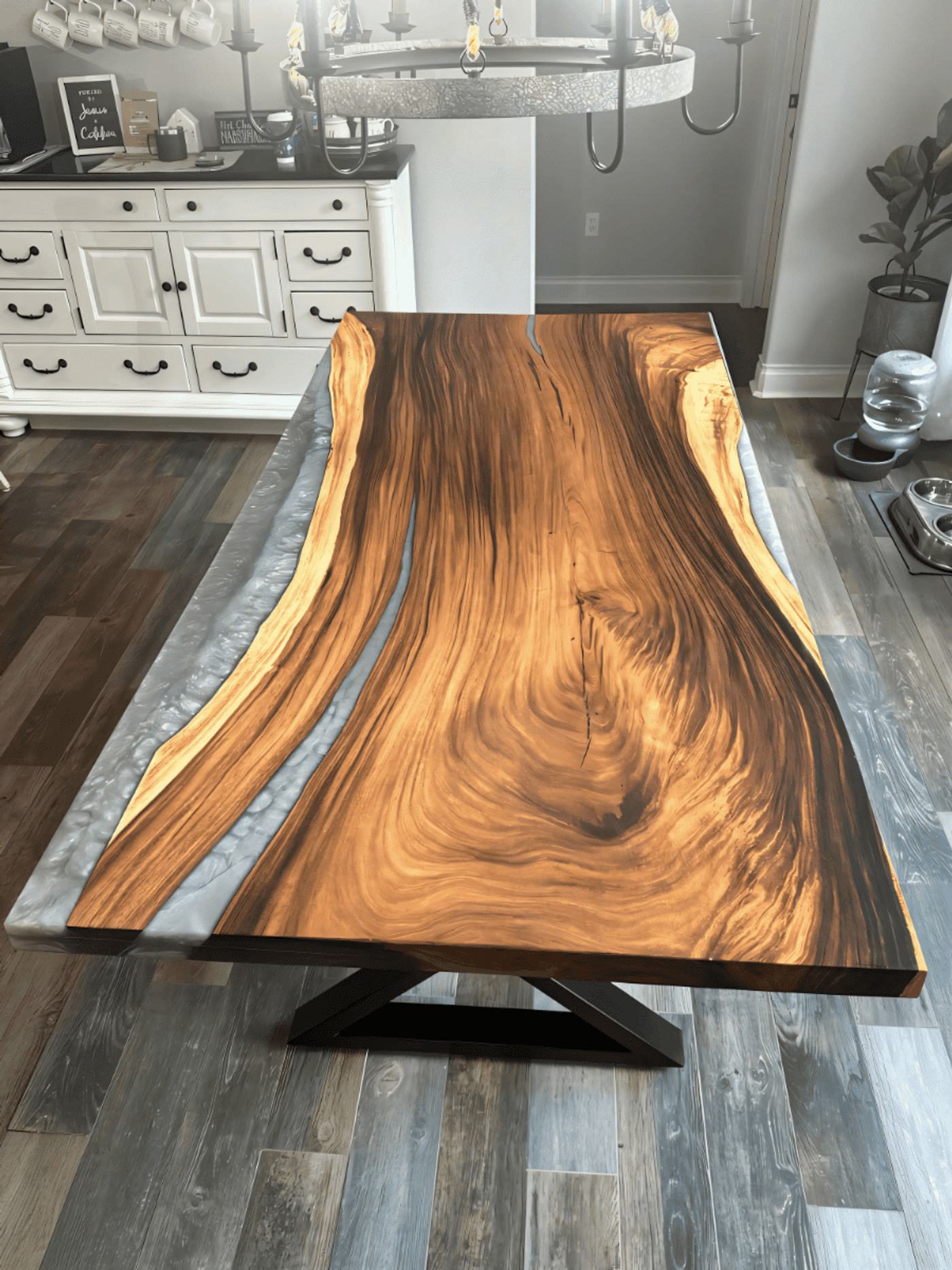 Exquisite Guanacaste Epoxy Resin Dining Table