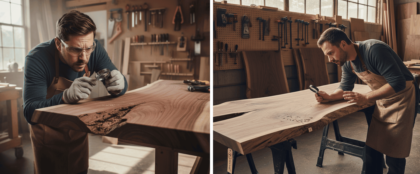 How to Spot Insect Damage in Live-Edge Slabs Before Purchase? image