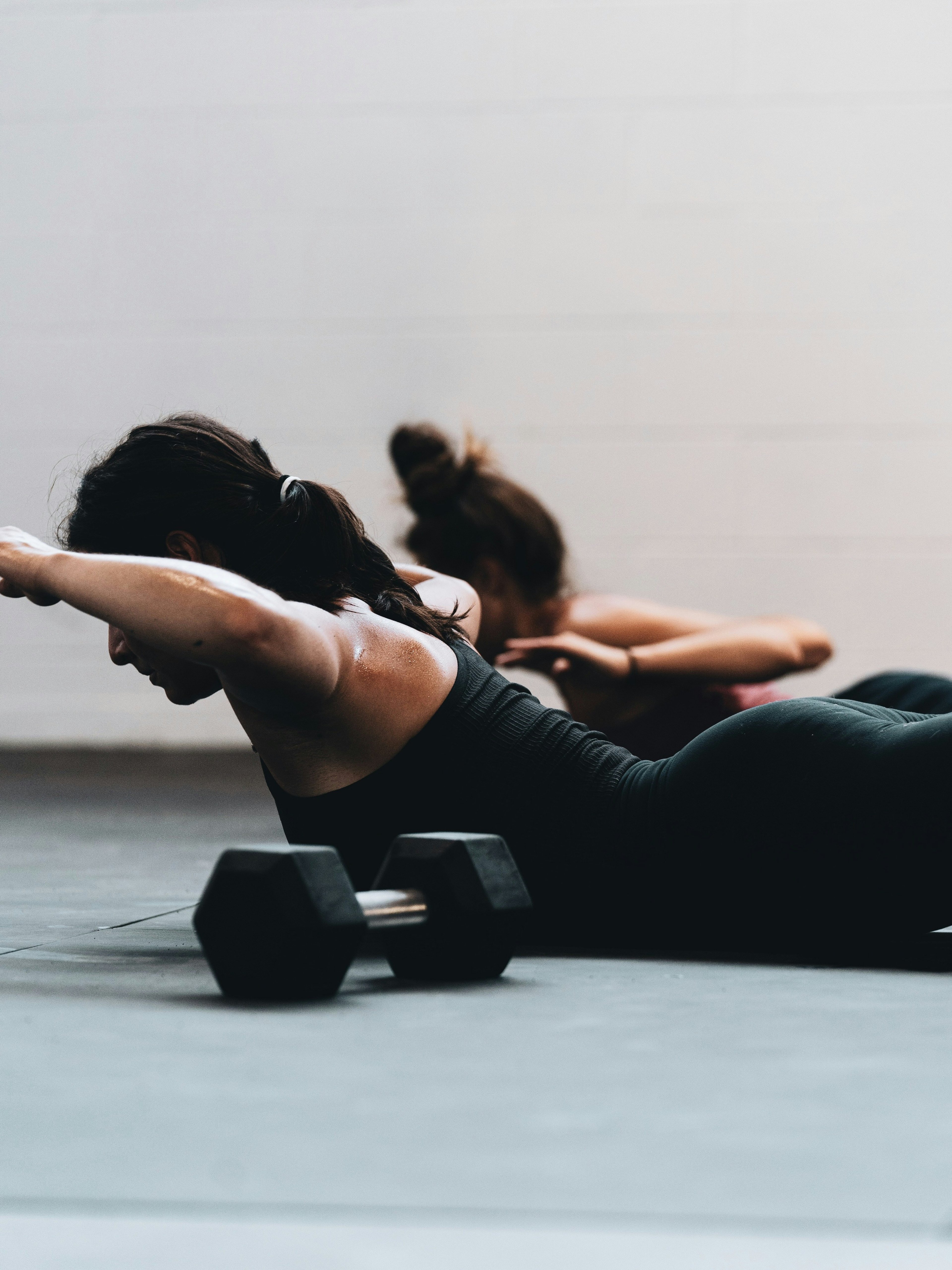 A woman working out in our yoga studio