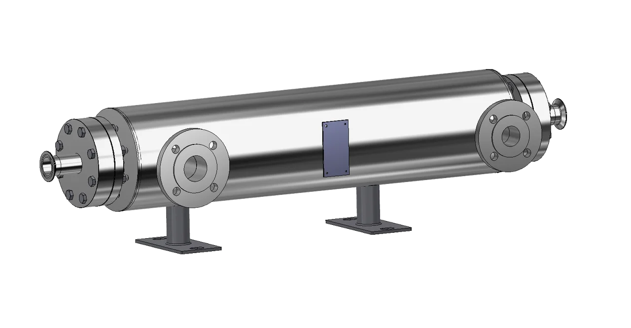 Sterile shell-and-tube heat exchanger for hygiene-critical process applications