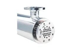 Sterile shell-and-tube heat exchanger in 2-pass design