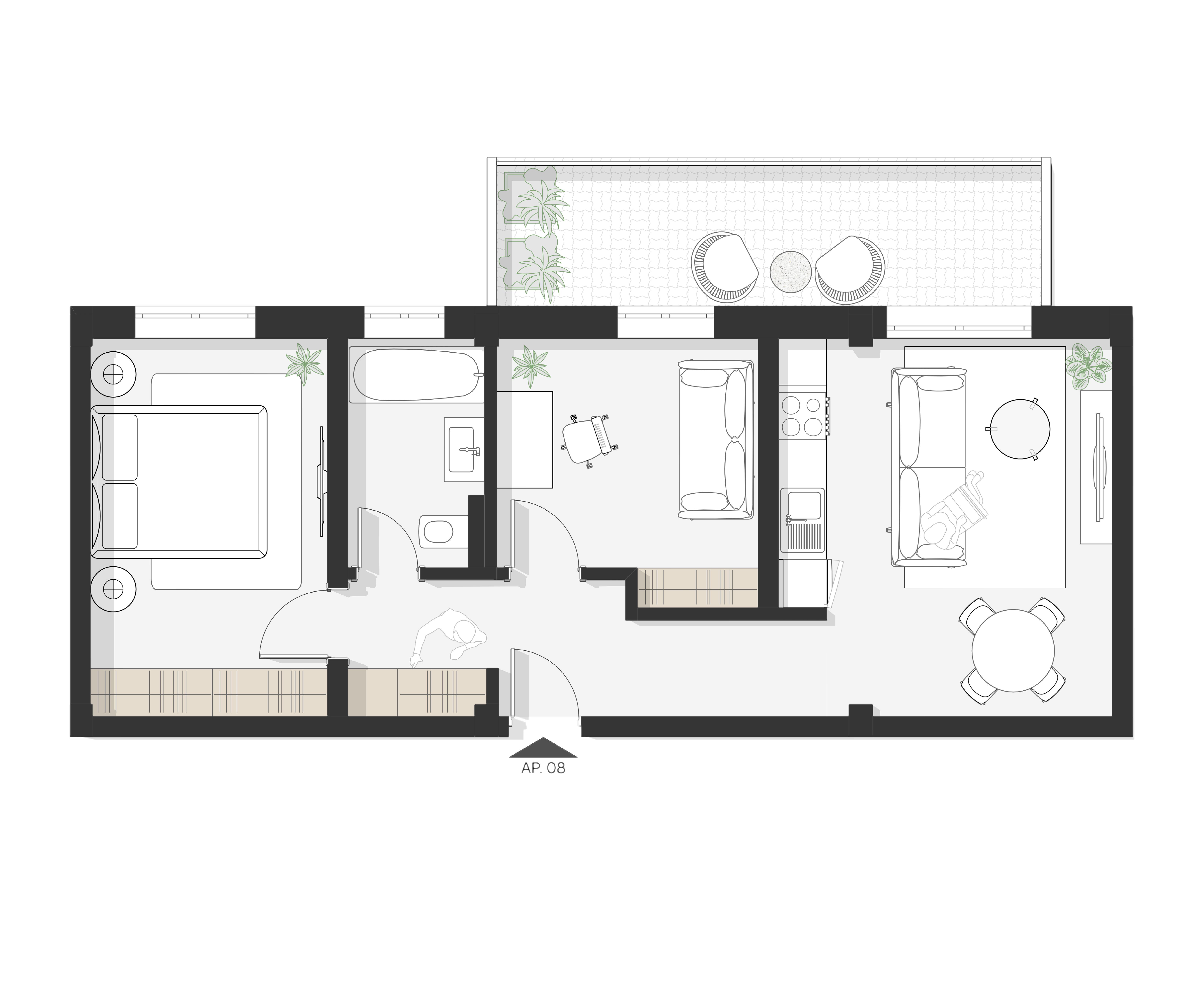 Plan apartament Ap 8
