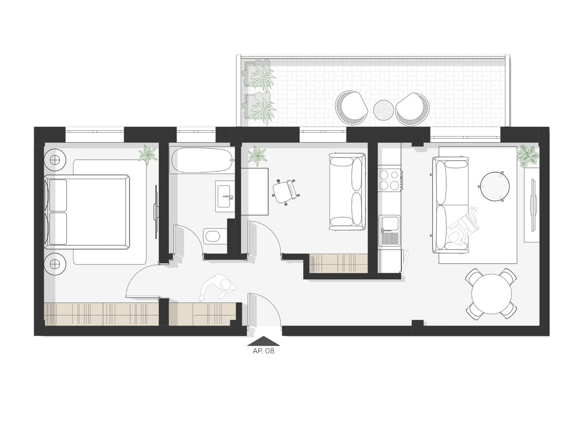 Plan apartament Ap 8
