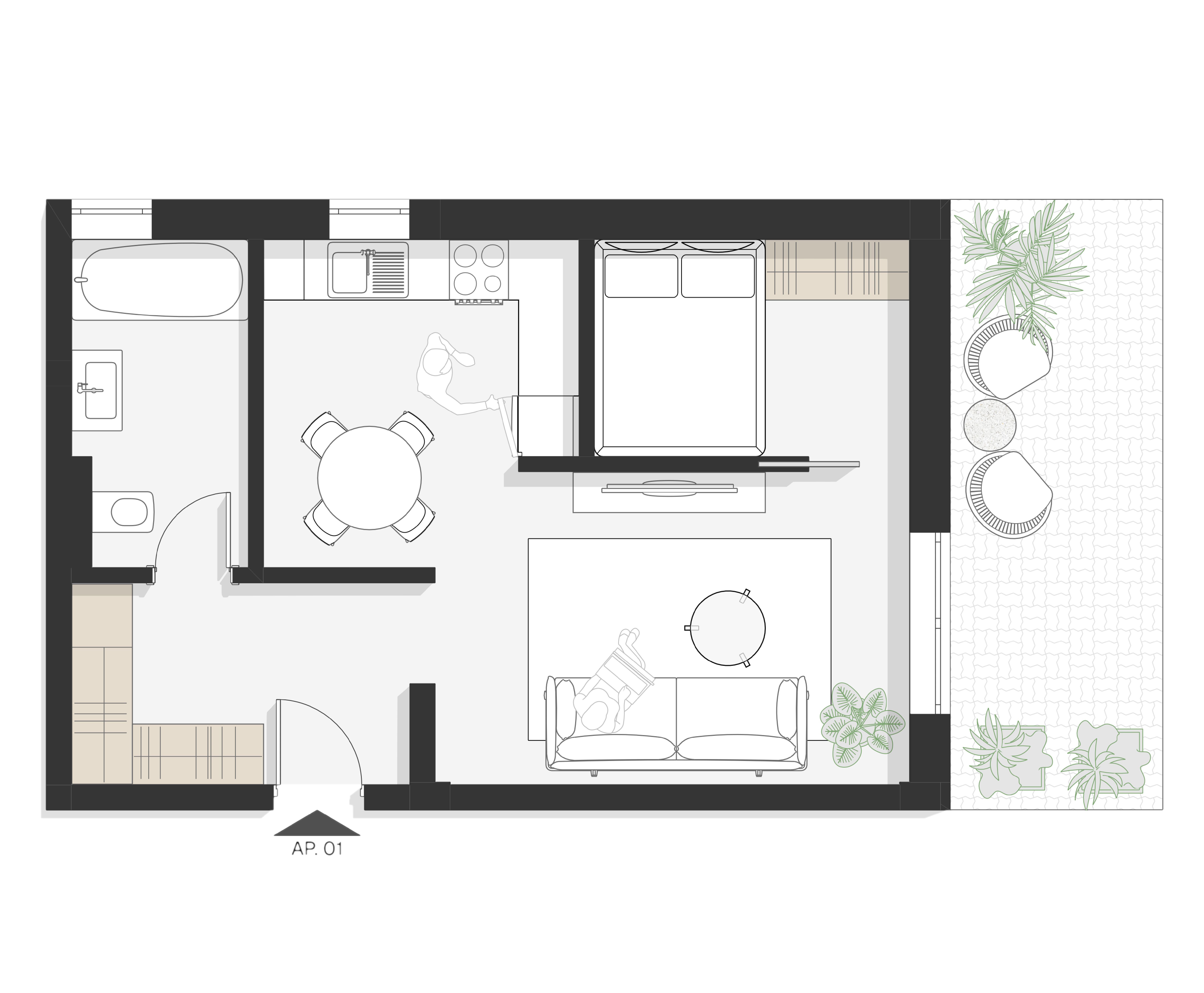 Plan apartament Ap 1