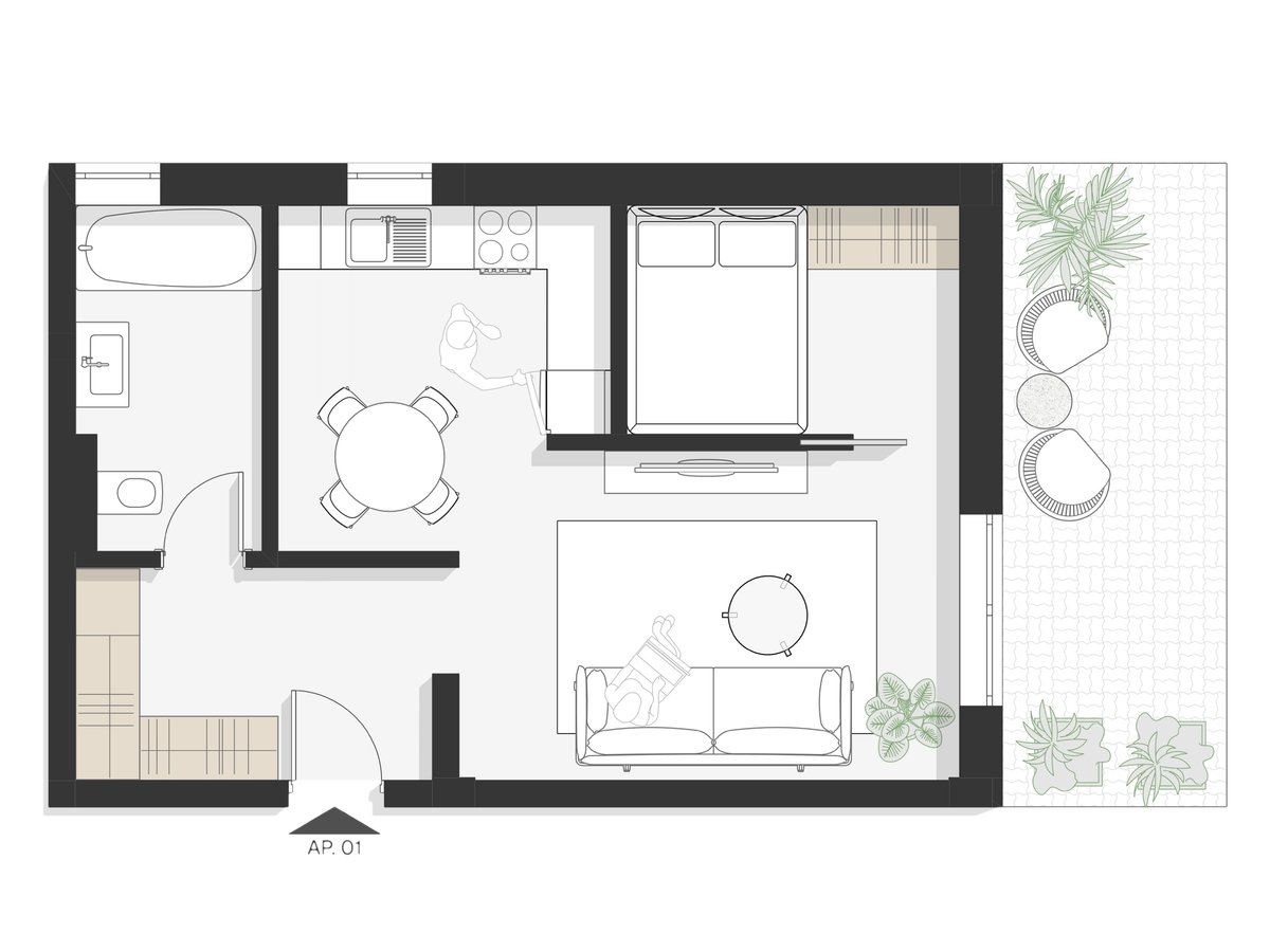 Plan apartament Ap 1