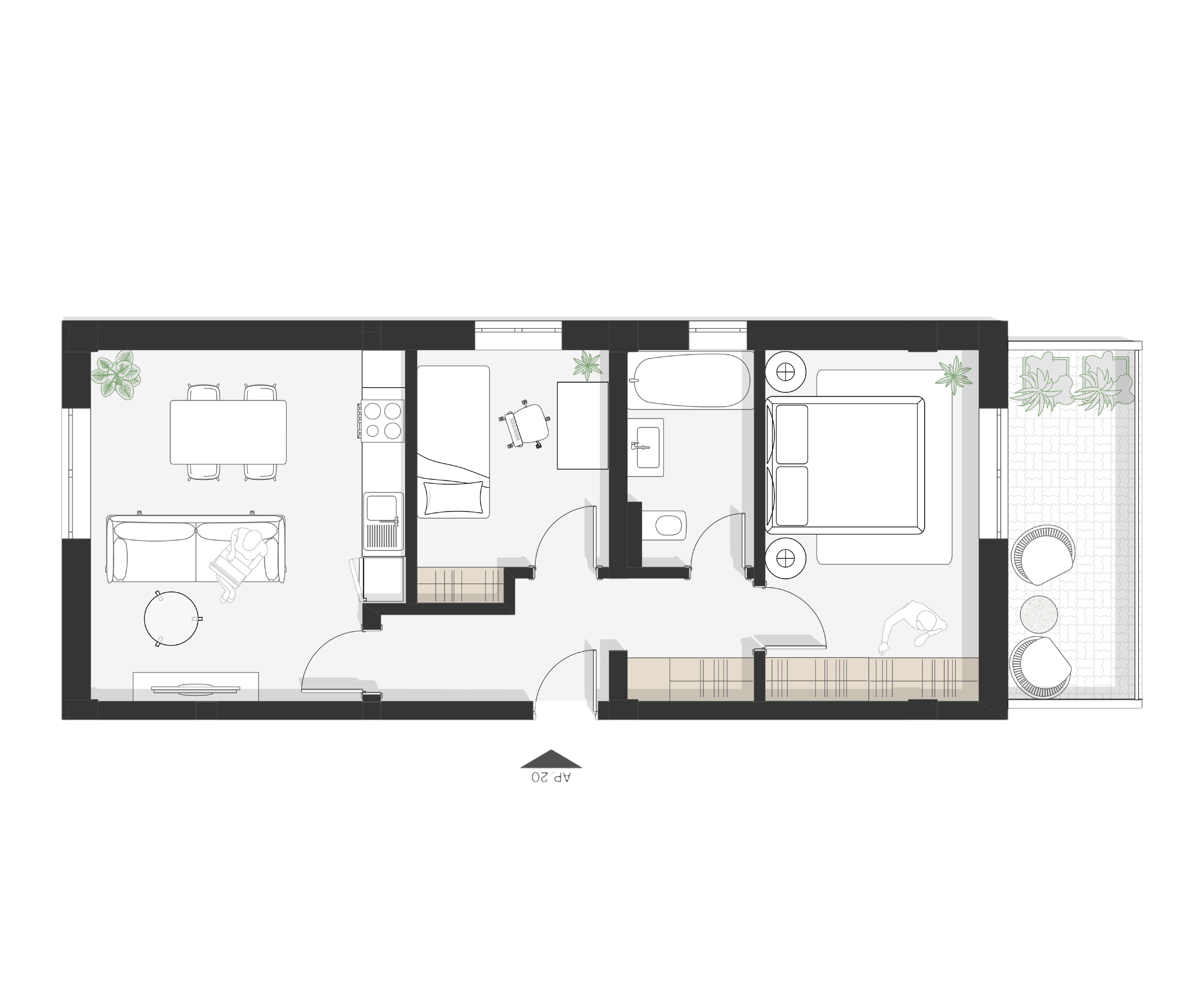 Plan apartament Ap 20