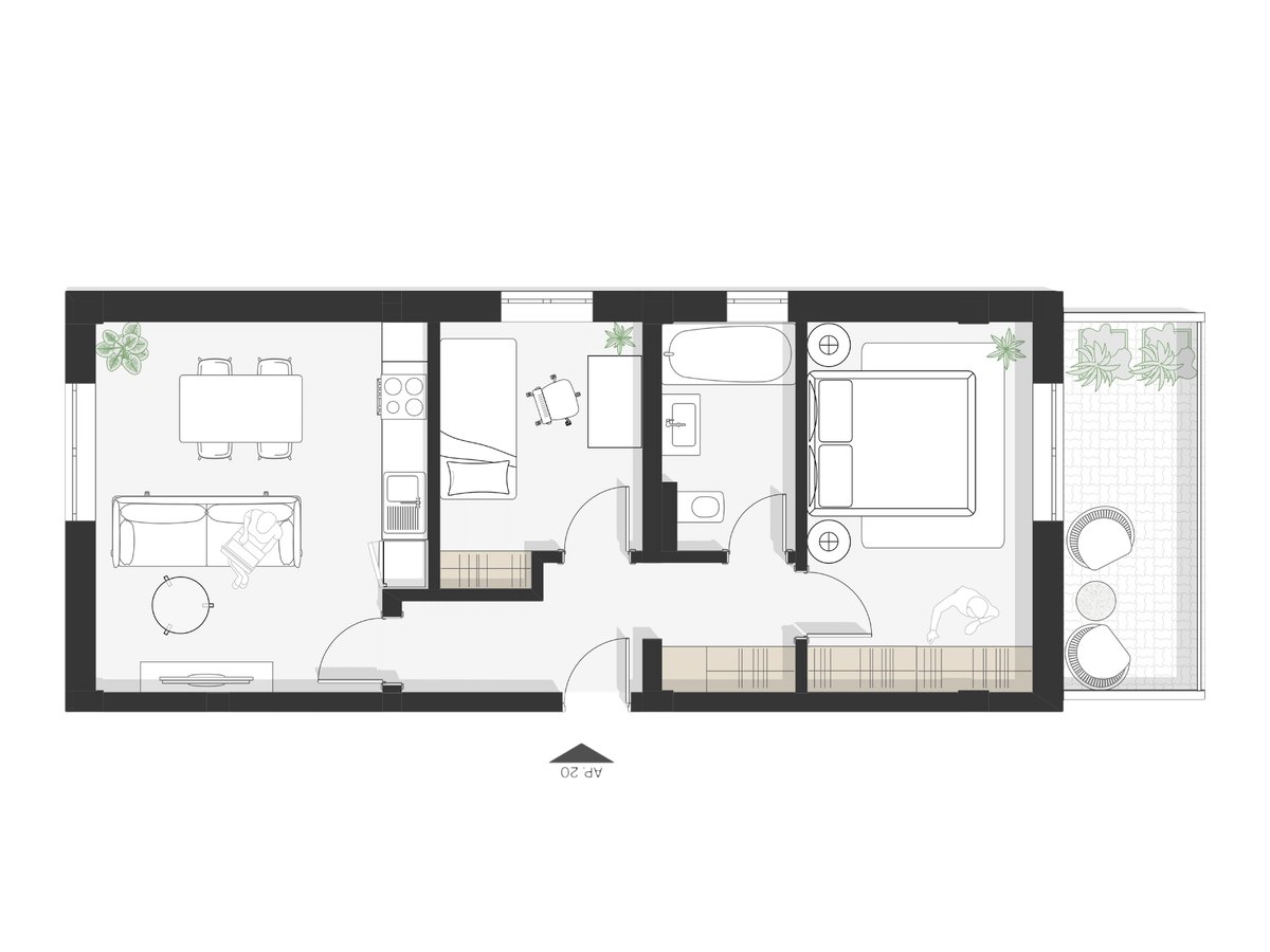 Plan apartament Ap 20