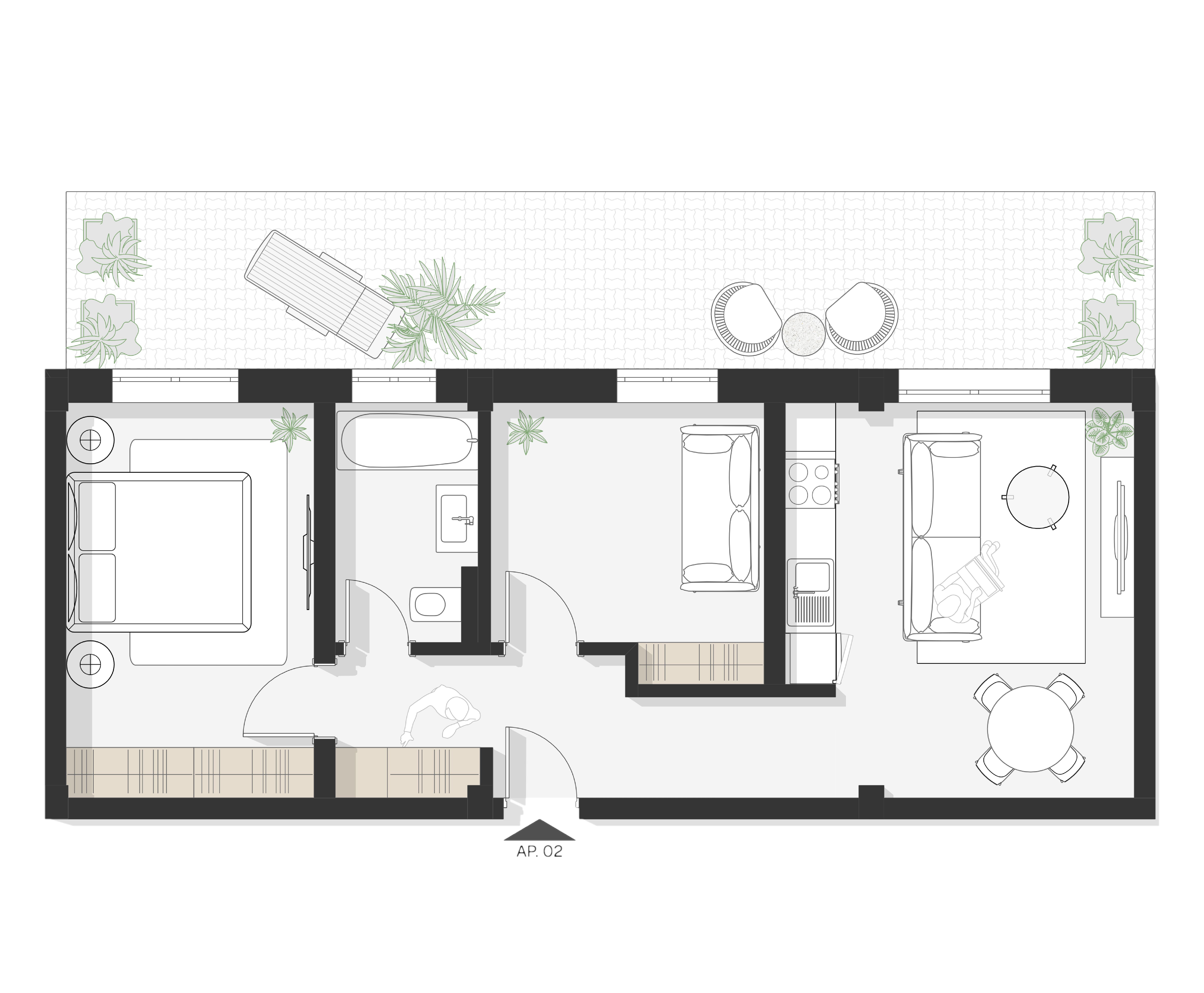 Plan apartament Ap 2