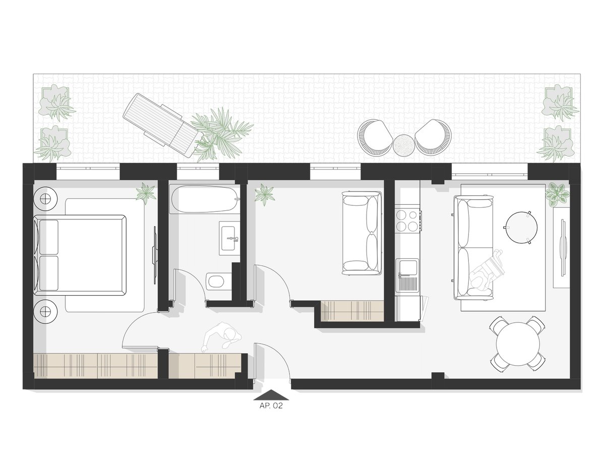 Plan apartament Ap 2