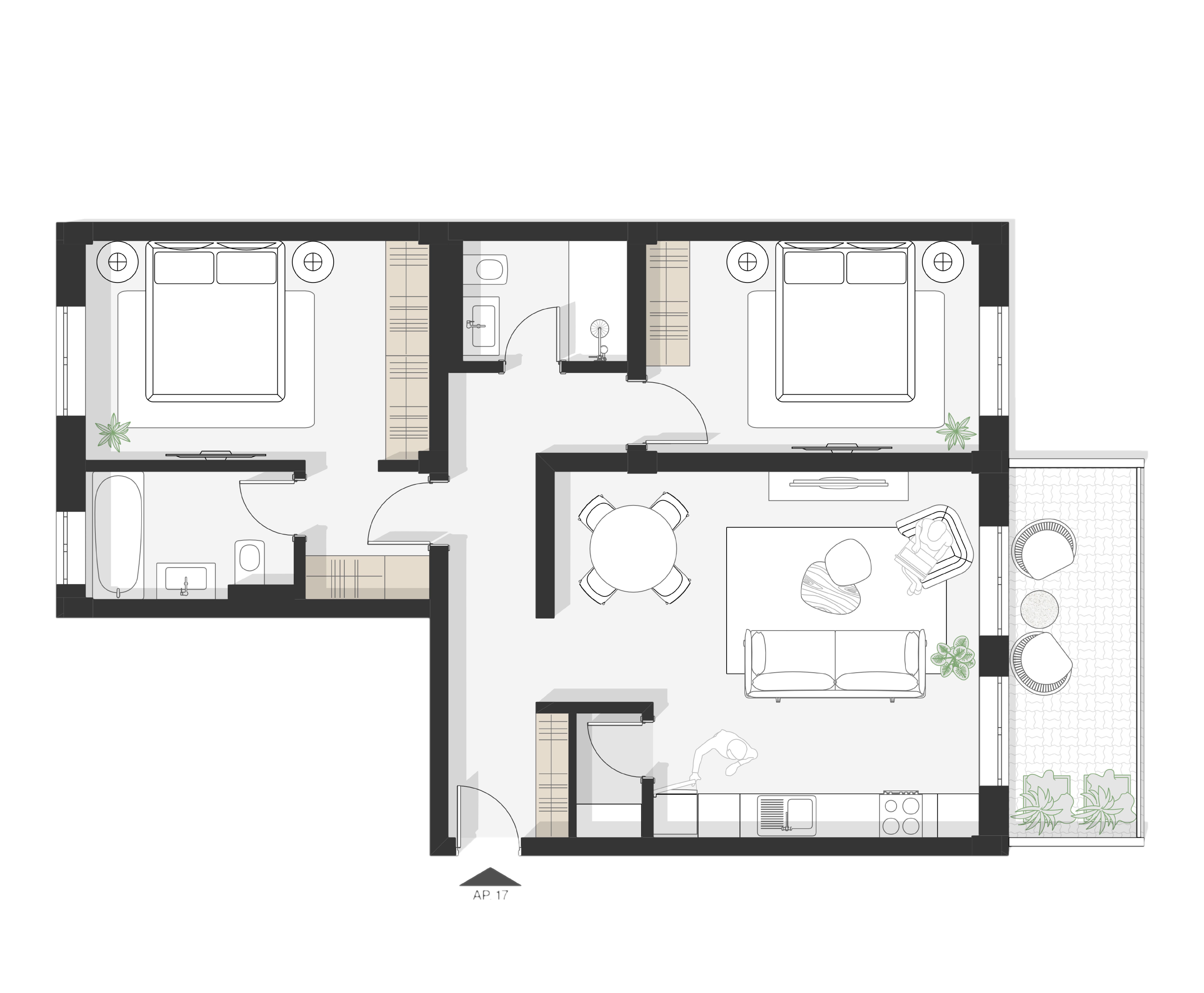 Plan apartament Ap 17
