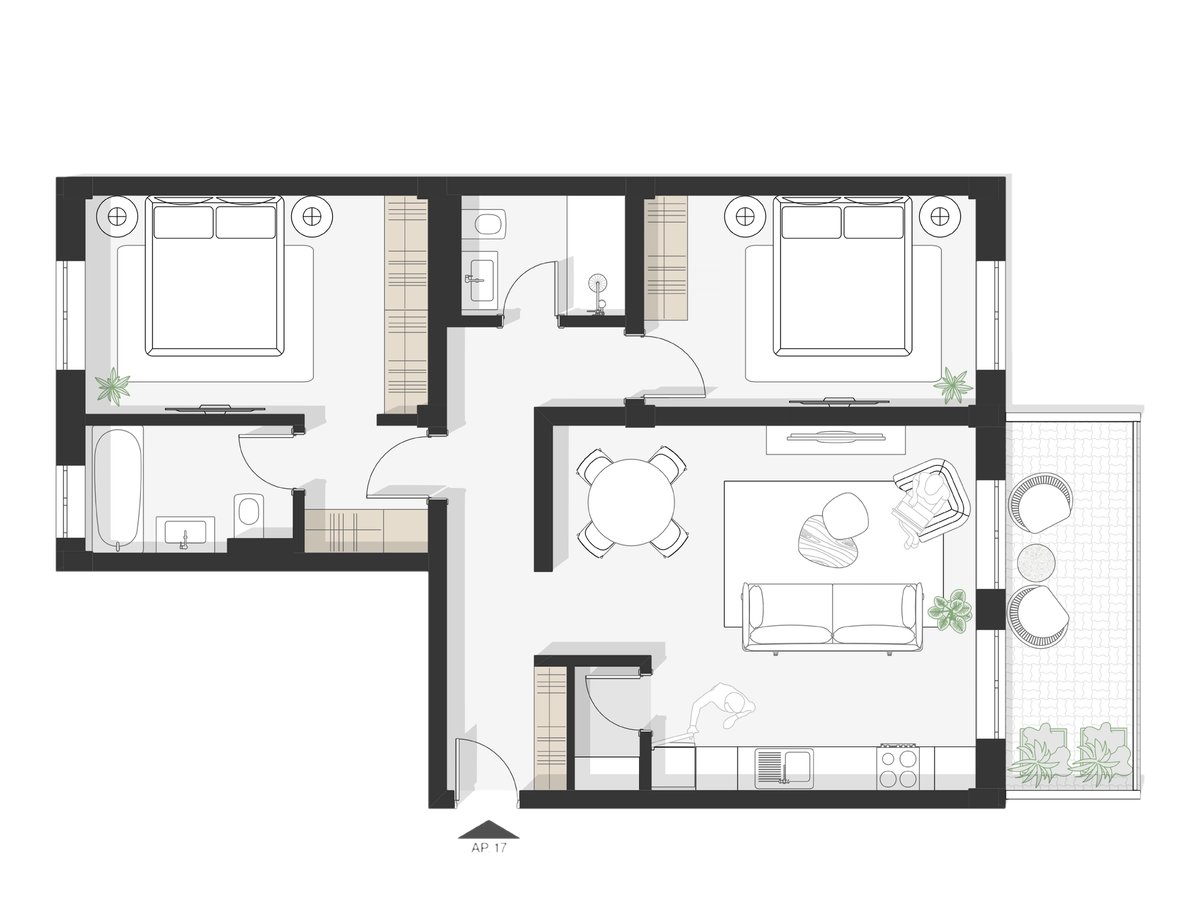 Plan apartament Ap 17