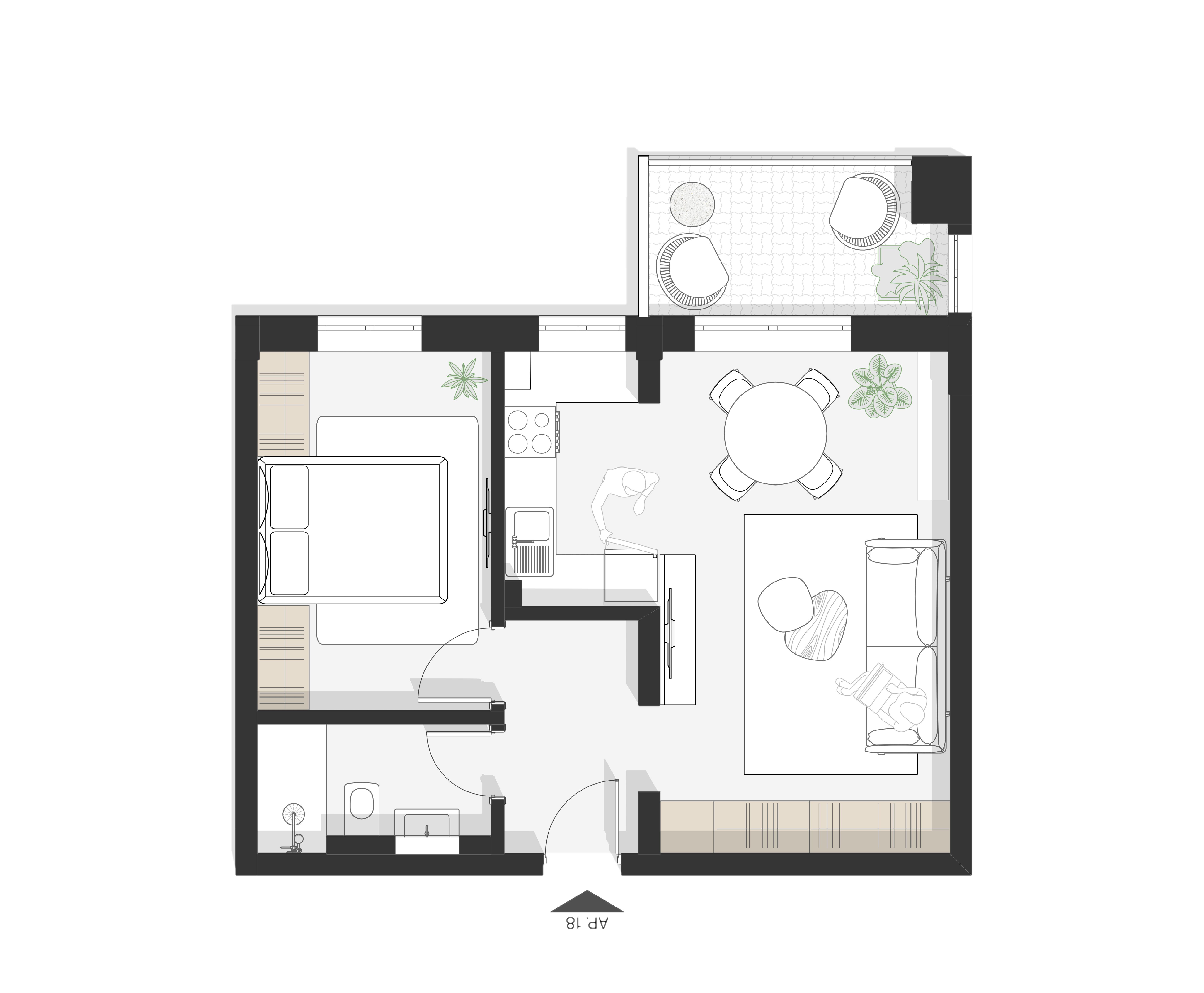 Plan apartament Ap 18