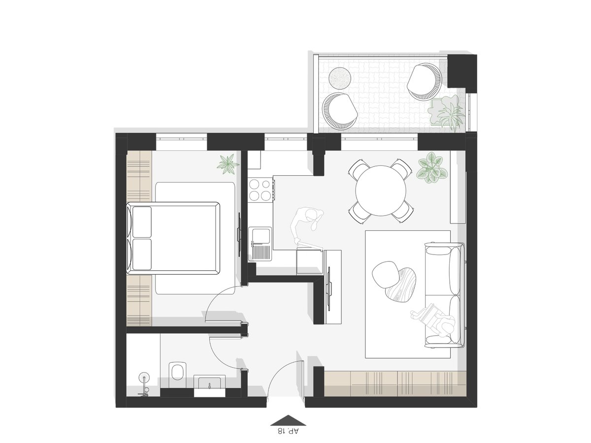 Plan apartament Ap 18