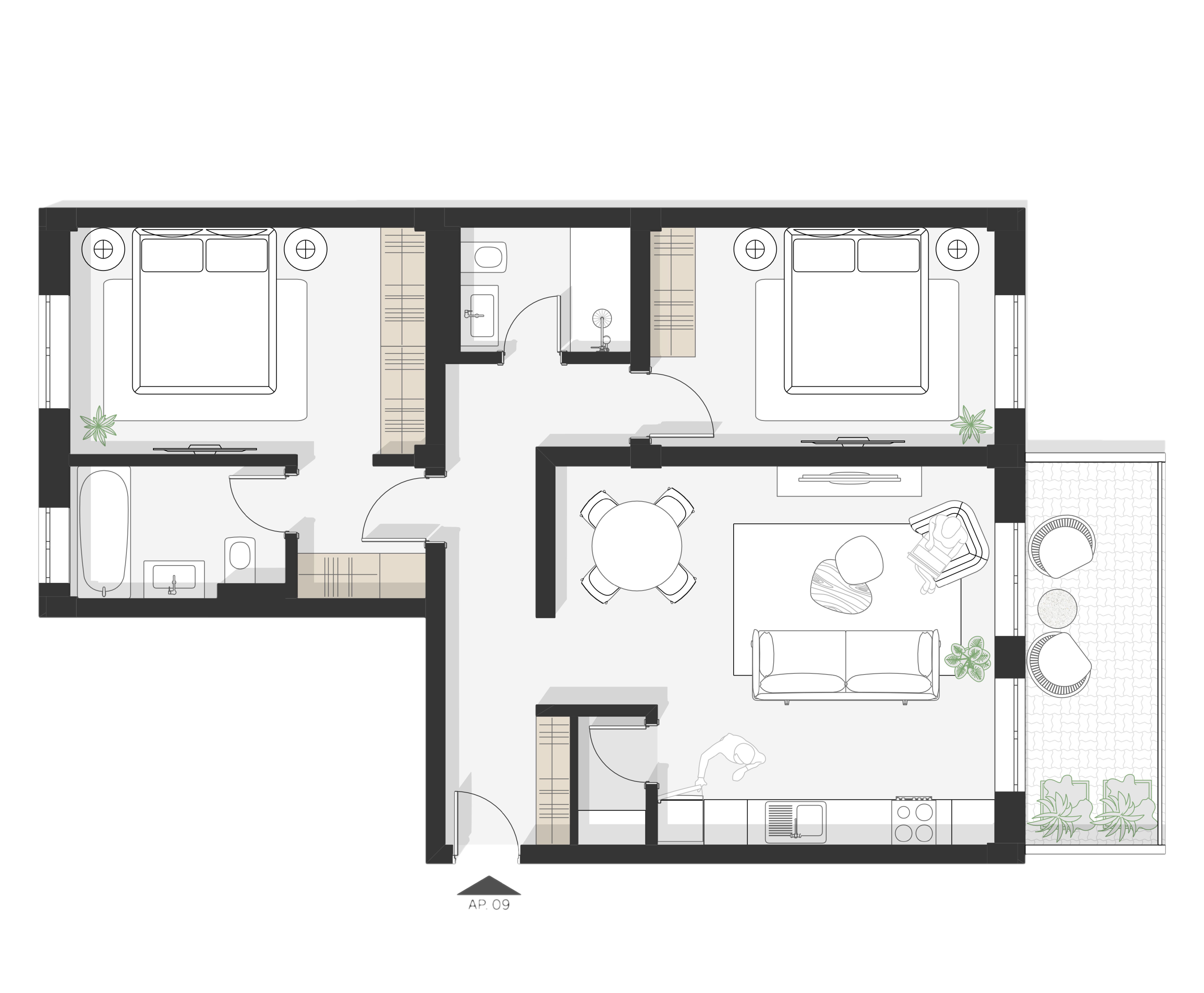 Plan apartament Ap 9