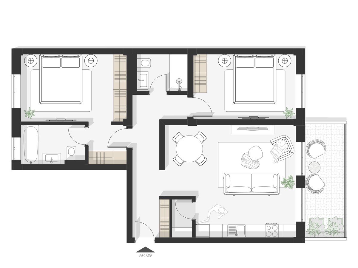Plan apartament Ap 9