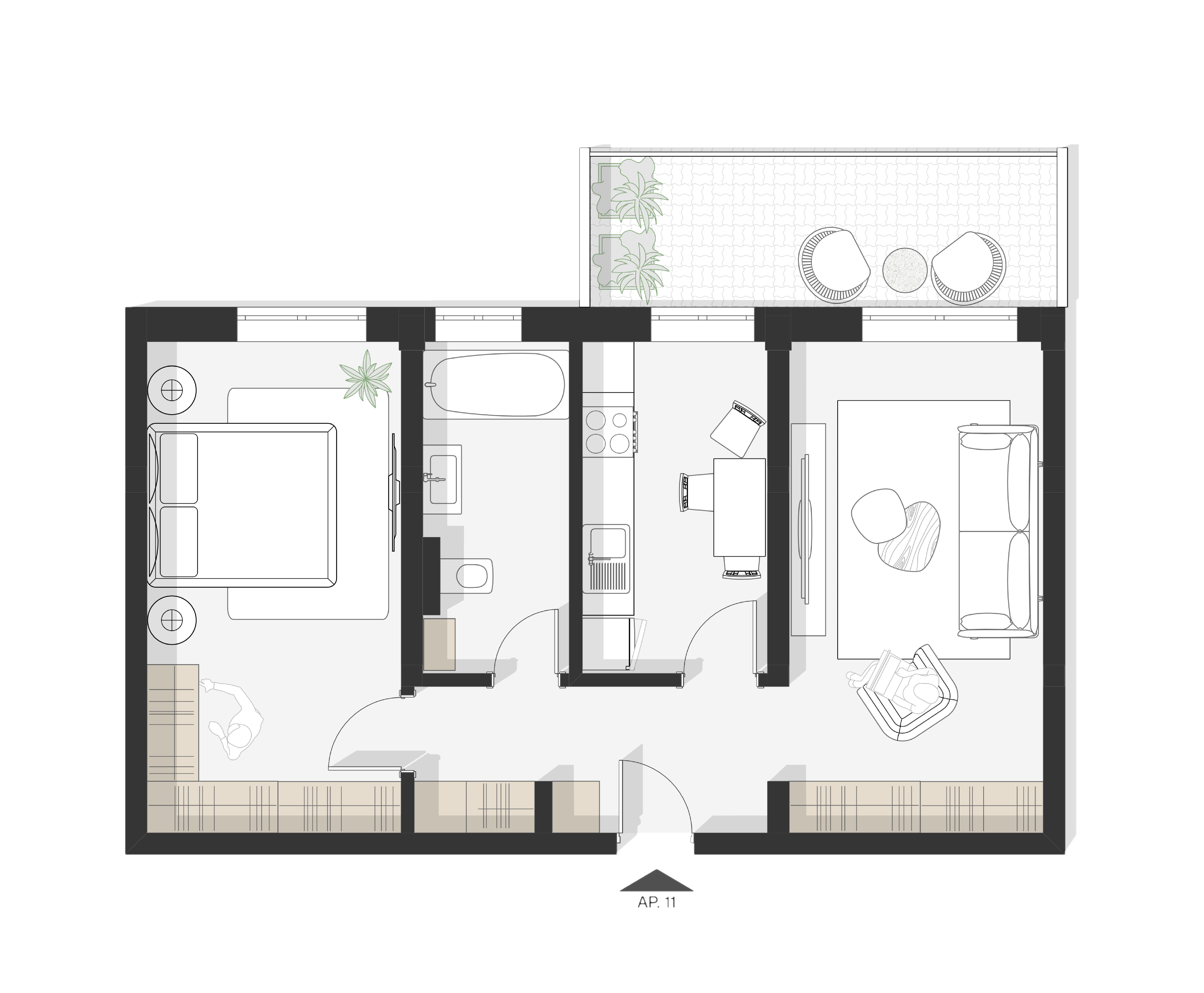 Plan apartament Ap 11
