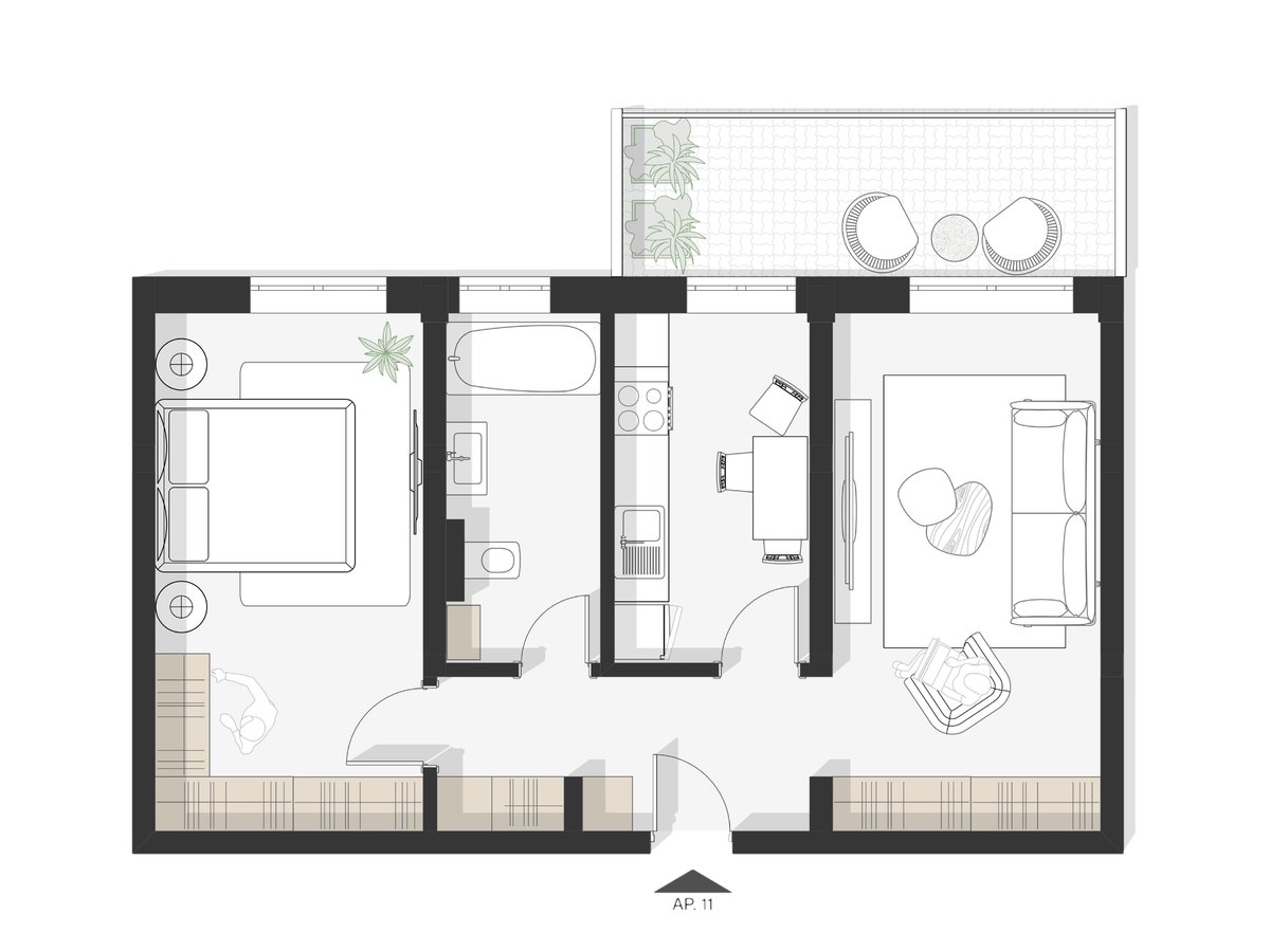 Plan apartament Ap 11
