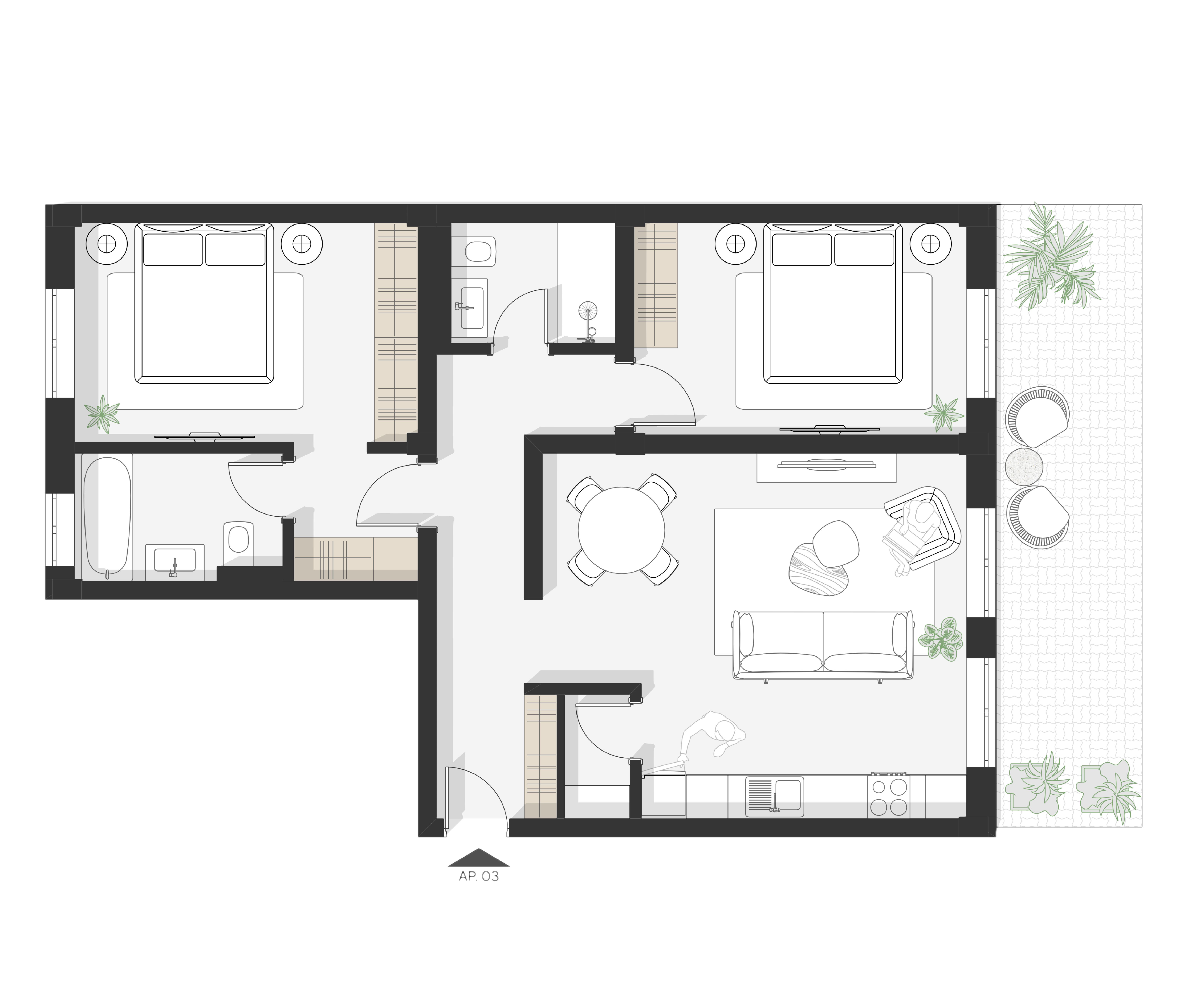 Plan apartament Ap 3