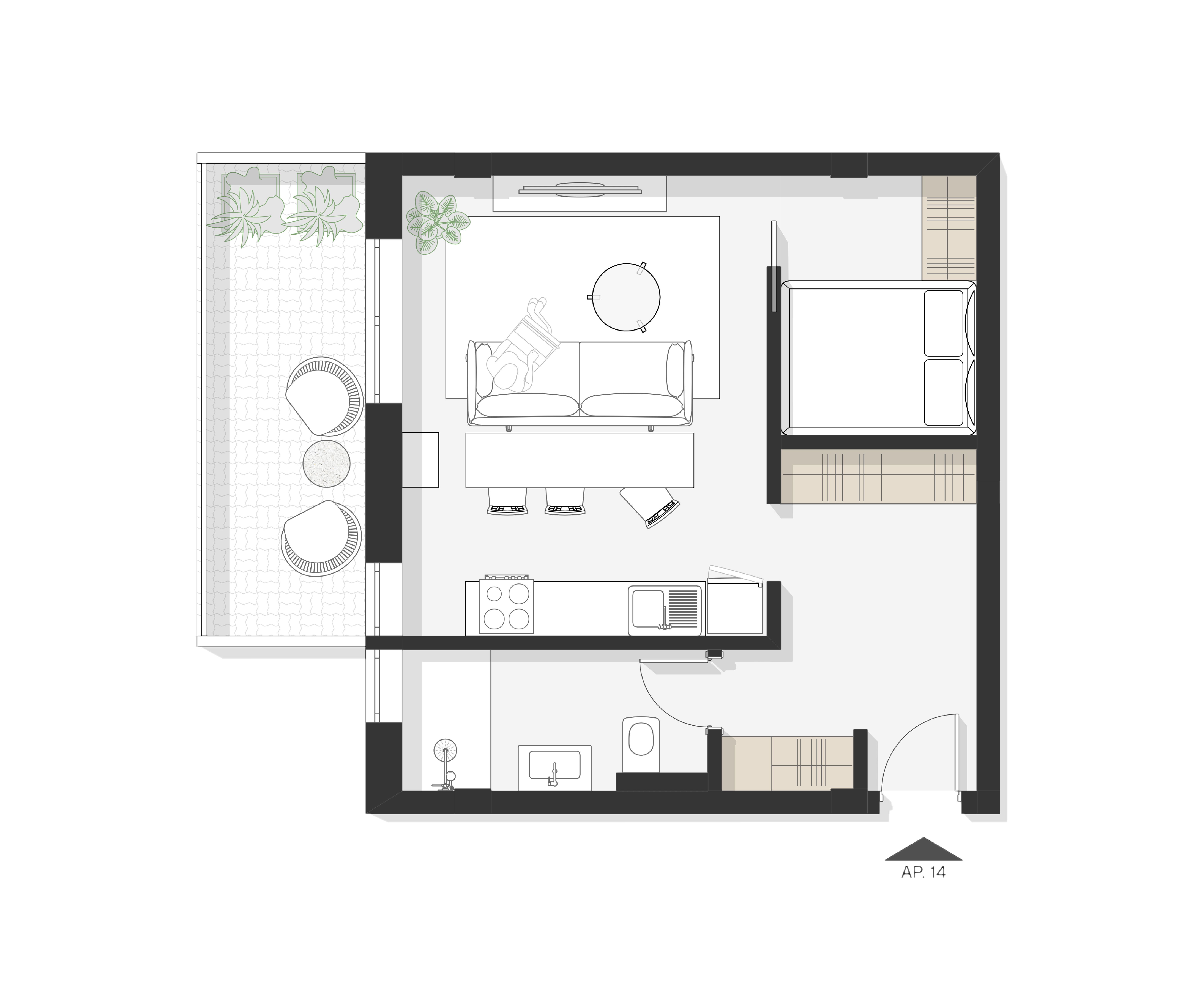 Plan apartament Ap 14