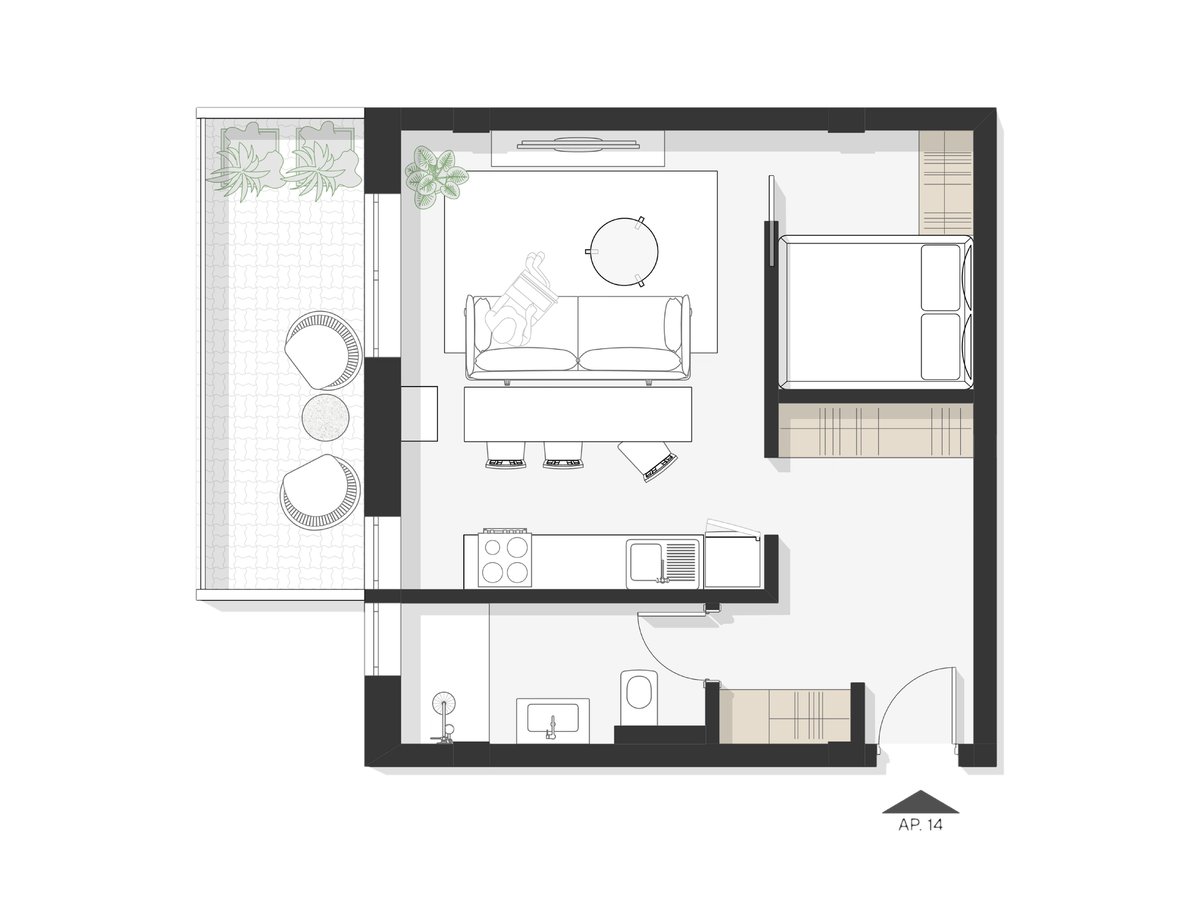 Plan apartament Ap 14