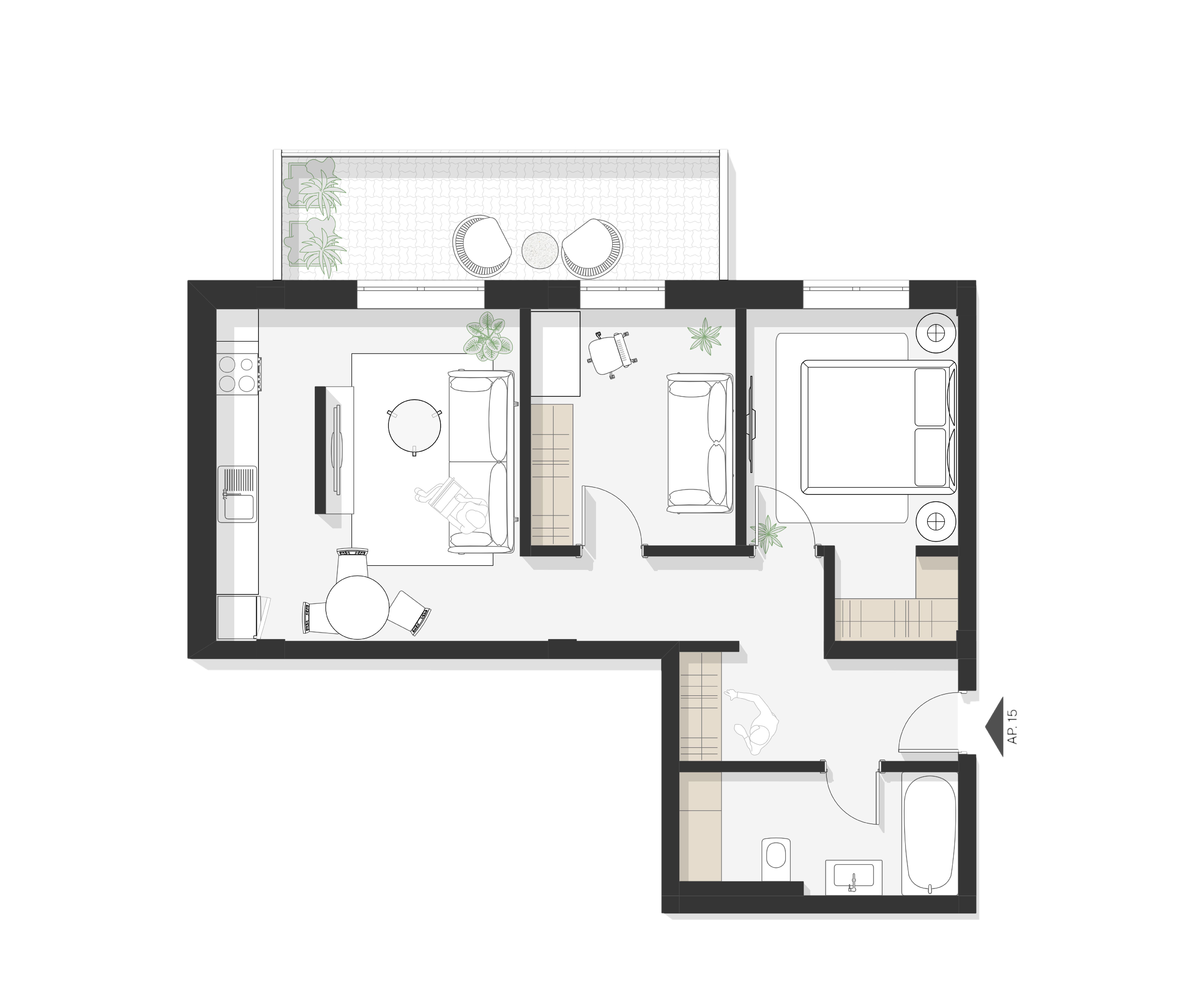 Plan apartament Ap 15
